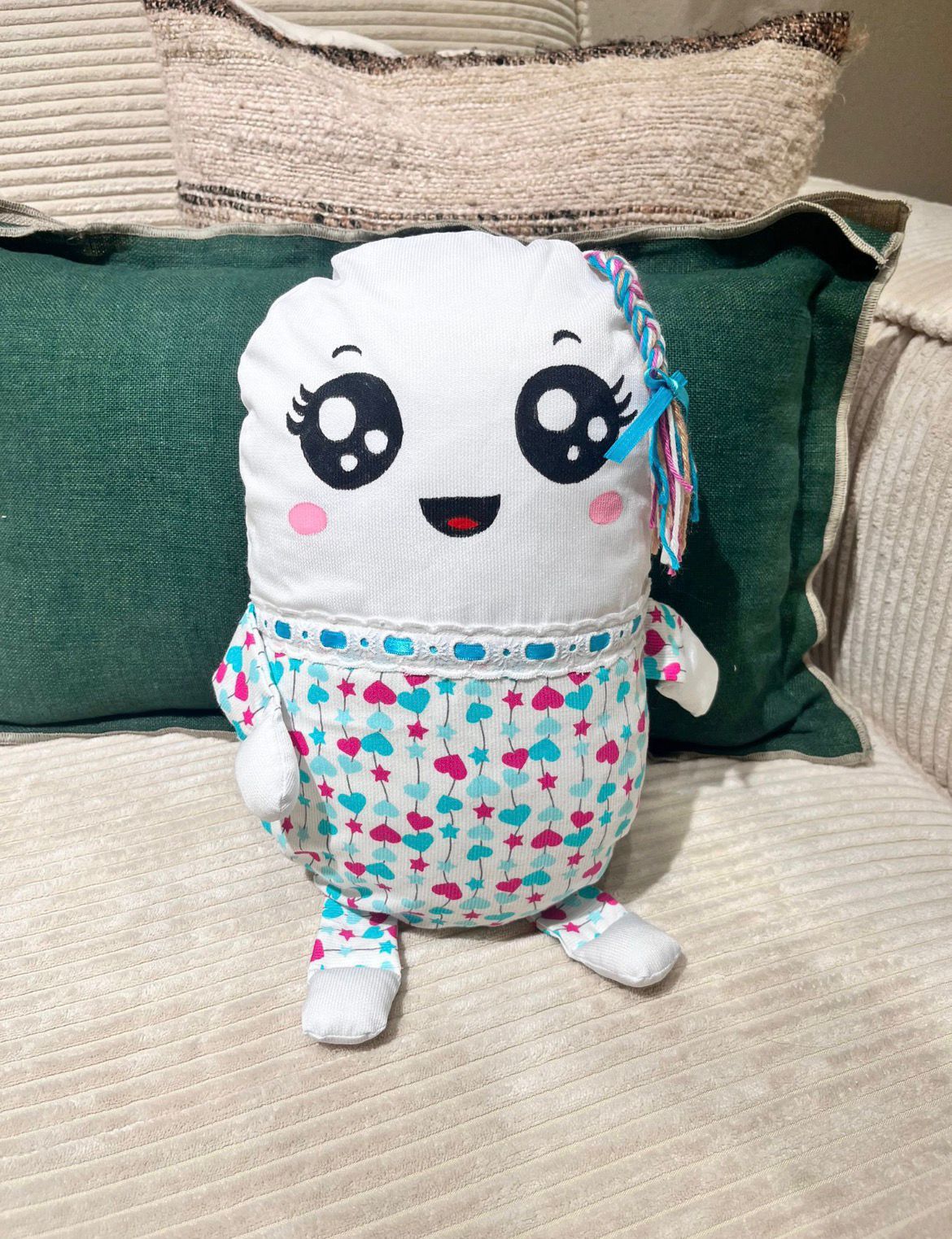 Almohada Arrocito & Muñeco de apego  Corazones alegres
