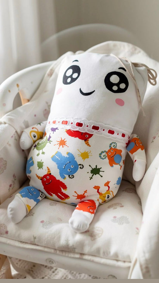 Almohada Arrocito & Muñeco de apego Monster emociones